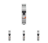 DEBFLEX - Disyuntor 16A Fase + Neutro 3KA - Módulo Cortocircuitos - Certificado NF - Instalación en Cuadro Eléctrico - Gris (Paquete de 4)