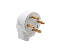 DEBFLEX - Enchufe macho eléctrico - Enchufe eléctrico lateral 3P+T 20A - Reemplazo o creación de conexión al cable - Blanco