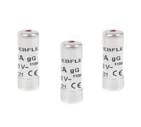DEBFLEX - Fusible 10A/230V - Fusible Cerámico para Caja Eléctrica - Con Indicador Luminoso - Potencia de Corte 6000 Amperios - Gris - 8,5 x 23 mm - Paquete de 3