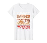 Debido a la inflación, Esta es mi Navidad de Acción de Gracias de Halloween Camiseta gráfica económica, Mujer, Blanco, XS