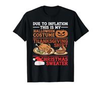 Debido a la inflación, Esta es mi Navidad de Acción de Gracias de Halloween Camiseta gráfica económica, Hombre, Negro, XL