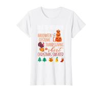 Debido a la inflación, Esta es mi Navidad de Acción de Gracias de Halloween Camiseta gráfica económica, Mujer, Blanco, XL