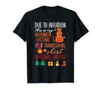 Debido a la inflación, Esta es mi Navidad de Acción de Gracias de Halloween Camiseta gráfica económica, Hombre, Negro, M