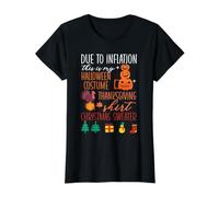 Debido a la inflación, Esta es mi Navidad de Acción de Gracias de Halloween Camiseta gráfica económica, Mujer, Negro, XS