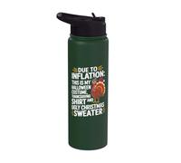 Debido a la inflación, este es mi disfraz de Halloween divertido Navidad Stainless Steel Insulated Water Bottle