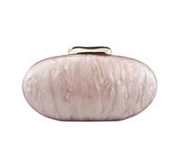 DEBIMY Bolso de mano ovalado con cuentas acrílicas con forma de huevo para mujer, boda, fiesta, bolso de hombro, Rosa, 8.7in x 2.2in x 4.5in