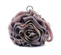 DEBIMY Bolso de noche con forma de rosa de satén suave, bolso de mano floral para mujer, bolso de boda y fiesta, Púrpura claro