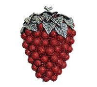 DEBIMY Hueco tallado uva Rhinestone noche embrague mujeres lujo cristal bolsos bolsos para fiesta y boda, Burdeos