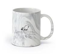 DEBINGY Café y Bebidas Calientes Citas de dibujos animados Oso Amigos Animales Niña （11oz/320ml） Para café, sopa, té, leche, latte, chocolate caliente, para mujeres y hombres Negro mármol