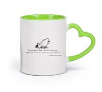 DEBINGY Café y Bebidas Calientes Citas de dibujos animados Oso Amigos Animales Niña （11oz/320ml） Para café, sopa, té, leche, latte, chocolate caliente, para mujeres y hombres Verde