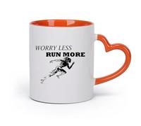 DEBINGY Café y Bebidas Calientes Introducción Preocúpese menos y haga más ejercicio （11oz/320ml） Para café, sopa, té, leche, latte, chocolate caliente, para mujeres y hombres Naranja