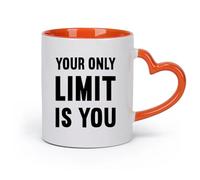 DEBINGY cerámica Café y Bebidas Calientes Tu única limitación es tu motivación para hacer ejercicio （11oz/320ml） Apto para lavavajillas y microondas Naranja