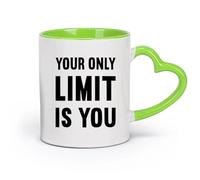 DEBINGY cerámica Café y Bebidas Calientes Tu única limitación es tu motivación para hacer ejercicio （11oz/320ml） Apto para lavavajillas y microondas Verde