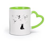 DEBINGY cerámica Taza de Café Big Bear Lake Universo Espacial Bosque Vida Silvestre Estrellas Planeta Espacio Cielo Sala de juegos （11oz/320ml） Restaurante, oficina Verde
