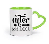 DEBINGY cerámica Taza de Café con Asa - Cerámica Clásica Después de la escuela, feliz regreso a clases. （11oz/320ml） Para té, café, infusión caliente Verde