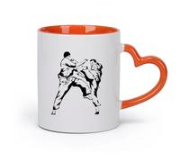 DEBINGY cerámica Taza de café con estilo Karate, artes marciales, niño en un centro deportivo. （11oz/320ml） Regalo único de oficina para mujeres y hombres Naranja
