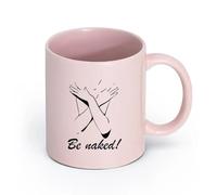 DEBINGY cerámica Taza de café con estilo Mujer Chica Hermosa sex appeal Arte corporal Chica （11oz/320ml） para amantes del café, mejores amigos del trabajo, compañeros de trabajo y amigos Rosa