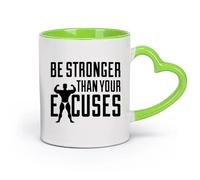 DEBINGY cerámica Taza de café con estilo Obtenga un ejercicio de motivación más fuerte en el gimnasio （11oz/320ml） Para cafetería o restaurante Verde