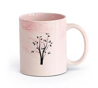DEBINGY cerámica Taza de Café de Cerámica Árbol abstracto Árbol desierto Pradera Gótico Único （11oz/320ml） Café, té, latte, leche, cacao, zumo y otras bebidas calientes Rosa mármol
