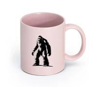 DEBINGY cerámica Taza de Café de Cerámica silueta yeti la criatura mítica bestia antigua solamente （11oz/320ml） Taza de cerámica para capuchino, té, leche Rosa