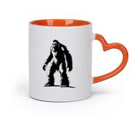DEBINGY cerámica Taza de Café de Cerámica silueta yeti la criatura mítica bestia antigua solamente （11oz/320ml） Taza de cerámica para capuchino, té, leche Naranja