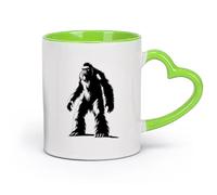 DEBINGY cerámica Taza de Café de Cerámica silueta yeti la criatura mítica bestia antigua solamente （11oz/320ml） Taza de cerámica para capuchino, té, leche Verde