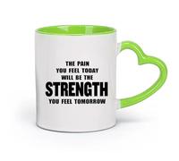 DEBINGY cerámica Taza de Café El dolor que sientes hoy se convertirá en la frase motivacional de la sala de pesas （11oz/320ml） Para espresso, juego de té Verde