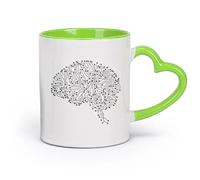 DEBINGY cerámica Taza de Café Microchip Computadora Abstracto Cerebro Pensamiento Cita Única Escuela （11oz/320ml） Para leche, té, cola y agua Verde