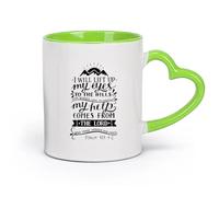 DEBINGY cerámica Taza de Cerámica Biblia Salmo 121:1-2 Cocina Cristiano Salmos Jesús Citas Inspiradoras （11oz/320ml） Para té, café, infusión caliente Verde