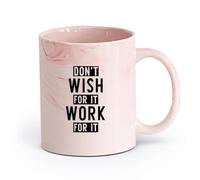 DEBINGY cerámica Taza de Cerámica Citas de gimnasia Esta es mi hora feliz Citas motivacionales poderosas Motivación para hacer ejercicio （11oz/320ml） Para hombres y mujeres Rosa mármol