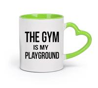 DEBINGY cerámica Taza de Cerámica Citas motivacionales de Gymnasium: ¿Es mi patio de recreo? Gimnasio, centro de entrenamiento. （11oz/320ml） Para cafetería o regalo Verde