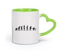 DEBINGY cerámica Taza de Cerámica Citas sobre la historia de la evolución humana, desde los simios hasta los adolescentes informáticos. （11oz/320ml） Porcelana fina (cerámica) Verde