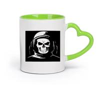 DEBINGY cerámica Taza de Cerámica Cráneo Cráneo Astronauta Espacio Traje Espacial Universo Adolescente （11oz/320ml） Ideal para usar en casa y la oficina Verde