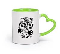 DEBINGY cerámica Taza de Cerámica para Café, Té y Cacao Conozca sus límites y luego supérelos （11oz/320ml） Regalo único de oficina para mujeres y hombres Verde