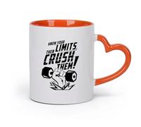 DEBINGY cerámica Taza de Cerámica para Café, Té y Cacao Conozca sus límites y luego supérelos （11oz/320ml） Regalo único de oficina para mujeres y hombres Naranja