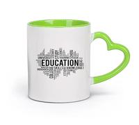 DEBINGY cerámica Taza de Cerámica para Hogar y Oficina Azulejos escolares Educación Aprendizaje （11oz/320ml） Oficina, hogar, cafetería, apto para lavavajillas y microondas Verde
