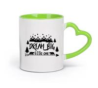 DEBINGY cerámica Taza de Cerámica para Hogar y Oficina Cita Dream Size One Mountain Kids Baby Woodland （11oz/320ml） Ideal para usar en casa y la oficina Verde