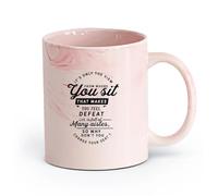 DEBINGY cerámica Taza de Cerámica para Regalo, Taza para Latte con Asa Azulejos escolares Educación （11oz/320ml） Oficina, hogar, cafetería, apto para lavavajillas y microondas Rosa mármol