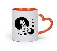 DEBINGY cerámica Taza de Cerámica para Regalo, Taza para Latte con Asa Facultad de Ciencias Químicas （11oz/320ml） Para Té, Café, Leche, Capuchino Naranja