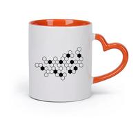 DEBINGY cerámica Taza de Cerámica para Regalo, Taza para Latte con Asa Geometría divertida （11oz/320ml） Para café, sopa, té, leche, latte, chocolate caliente, para mujeres y hombres Naranja