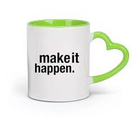 DEBINGY cerámica Taza de Cerámica para Regalo, Taza para Latte con Asa Inspiración Hazlo Realidad （11oz/320ml） Café, té, latte, leche, cacao, zumo y otras bebidas calientes Verde