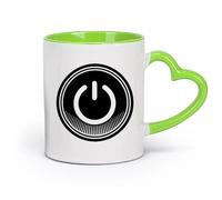 DEBINGY cerámica Taza de Cerámica para Regalo, Taza para Latte con Asa Pasillo del botón de encendido （11oz/320ml） Para té, chocolate caliente Verde