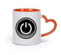 DEBINGY cerámica Taza de Cerámica para Regalo, Taza para Latte con Asa Pasillo del botón de encendido （11oz/320ml） Para té, chocolate caliente Naranja