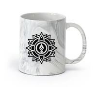 DEBINGY cerámica Taza de Cerámica para Regalo, Taza para Latte con Asa símbolo de luz del alma （11oz/320ml） Regalo único de oficina para mujeres y hombres Negro mármol