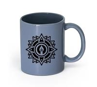 DEBINGY cerámica Taza de Cerámica para Regalo, Taza para Latte con Asa símbolo de luz del alma （11oz/320ml） Regalo único de oficina para mujeres y hombres Gris azulado