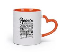 DEBINGY cerámica Taza de Cerámica Secretos de recetas Cocina española Restaurante Recetas de cocina Chef Tile Kitchen （11oz/320ml） Para cafetería o regalo Naranja