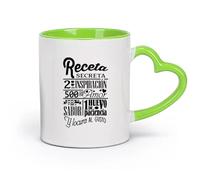 DEBINGY cerámica Taza de Cerámica Secretos de recetas Cocina española Restaurante Recetas de cocina Chef Tile Kitchen （11oz/320ml） Para cafetería o regalo Verde