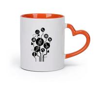 DEBINGY cerámica Taza de Cerámica Taza Laboratorio de Química de la Facultad de Ciencias Químicas （11oz/320ml） Elegante y duradero: apto para microondas y lavavajillas Naranja