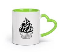 DEBINGY cerámica Taza de porcelana Lo que necesitamos es un pastel, dulces, cafetería o restaurante de comida rápida. （11oz/320ml） Apto para microondas Verde