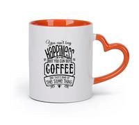 DEBINGY cerámica Taza de té Cafetería Restaurante Bar No puedes comprar la felicidad pero sí puedes comprar café （11oz/320ml） Para hombres y mujeres Naranja